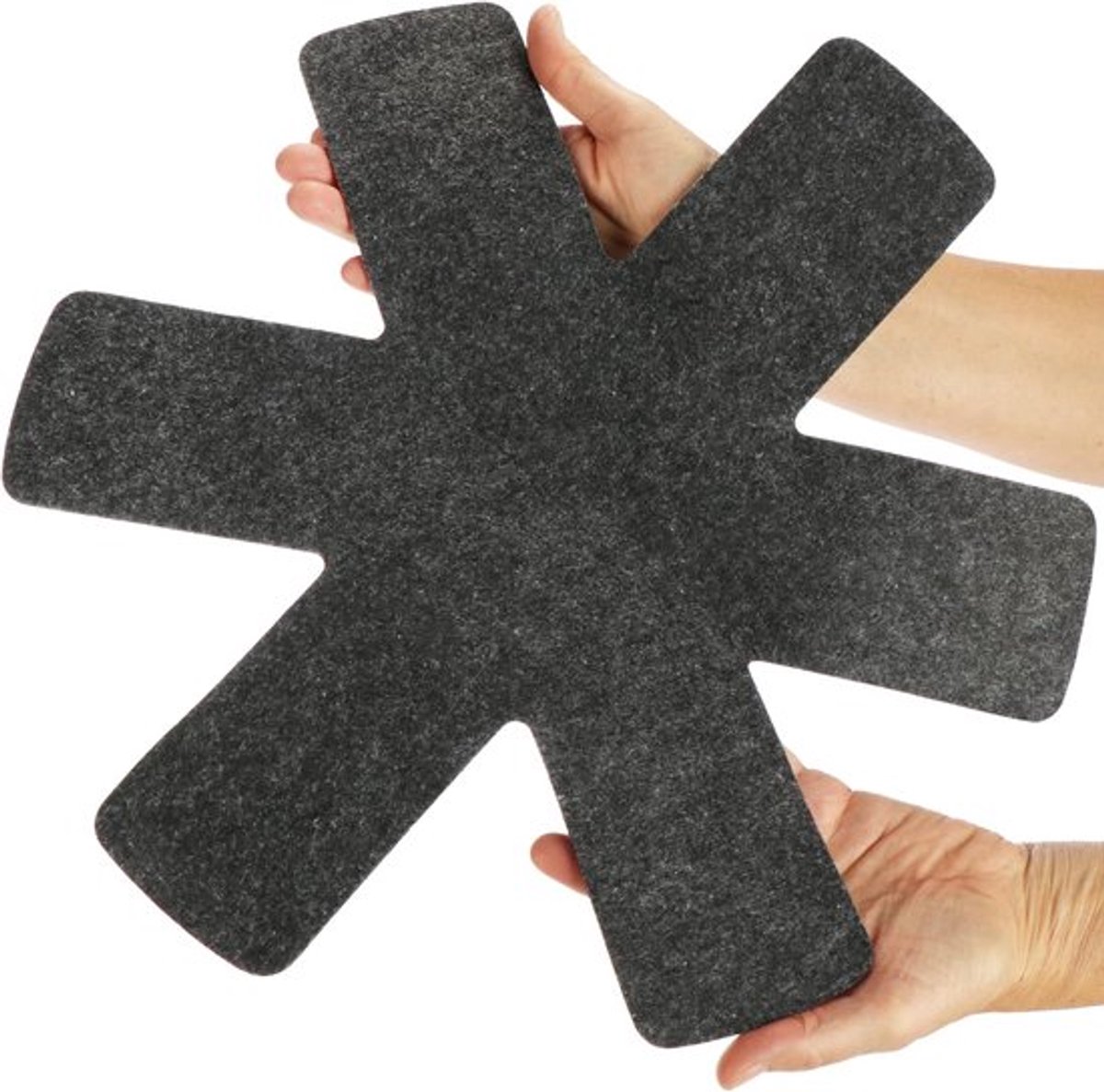 Candala 6x pannenbeschermers Ø 38 cm van vilt - Hittebestendige pannen