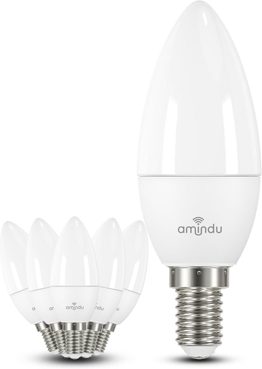 E14 LED Kaarslampen 4.9W (40W Vervanging) - 6 Stuks - Koel Wit 4000K - 470 Lumen