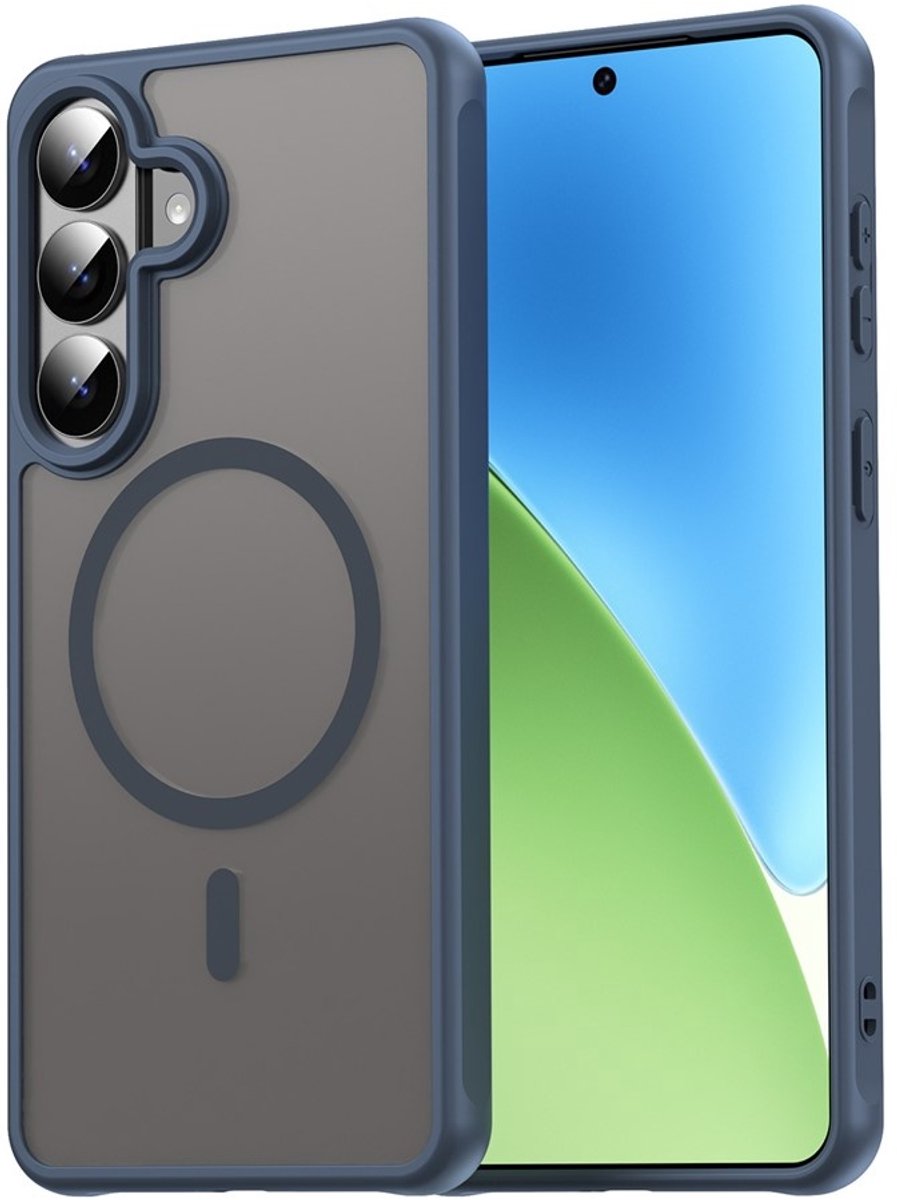 Casety Geschikt voor Samsung Galaxy S26 Plus hoesje - slanke backcover met magnetisch ondersteuning - Blauw