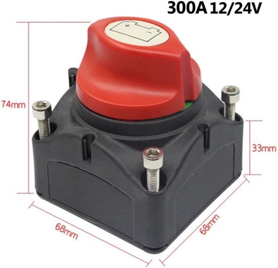 Accuschakelaar - 12/24V 600A - Voor boot, camper en caravan - IWH ...