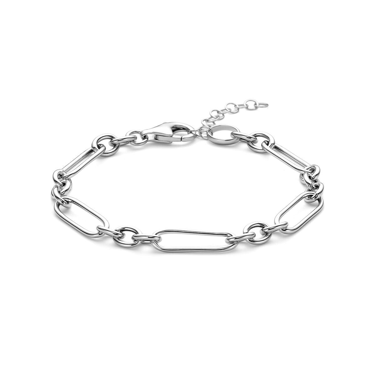 Zilver gerhodineerde armband 6 mm 17 + 3 cm - 1342088