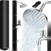 KESSER® Buitendouche zonneenergie - Tuindouche Solar 60 Liter Warm Water max. 60°C Camping Douche met Geïntegreerde metalen Douchebak inclusief Beschermhoes - Zwart