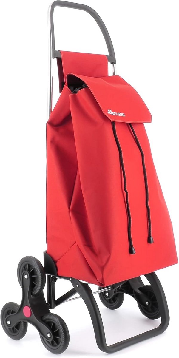Draagbare Winkelwagen met 6 Wielen voor Trappen - Rood
