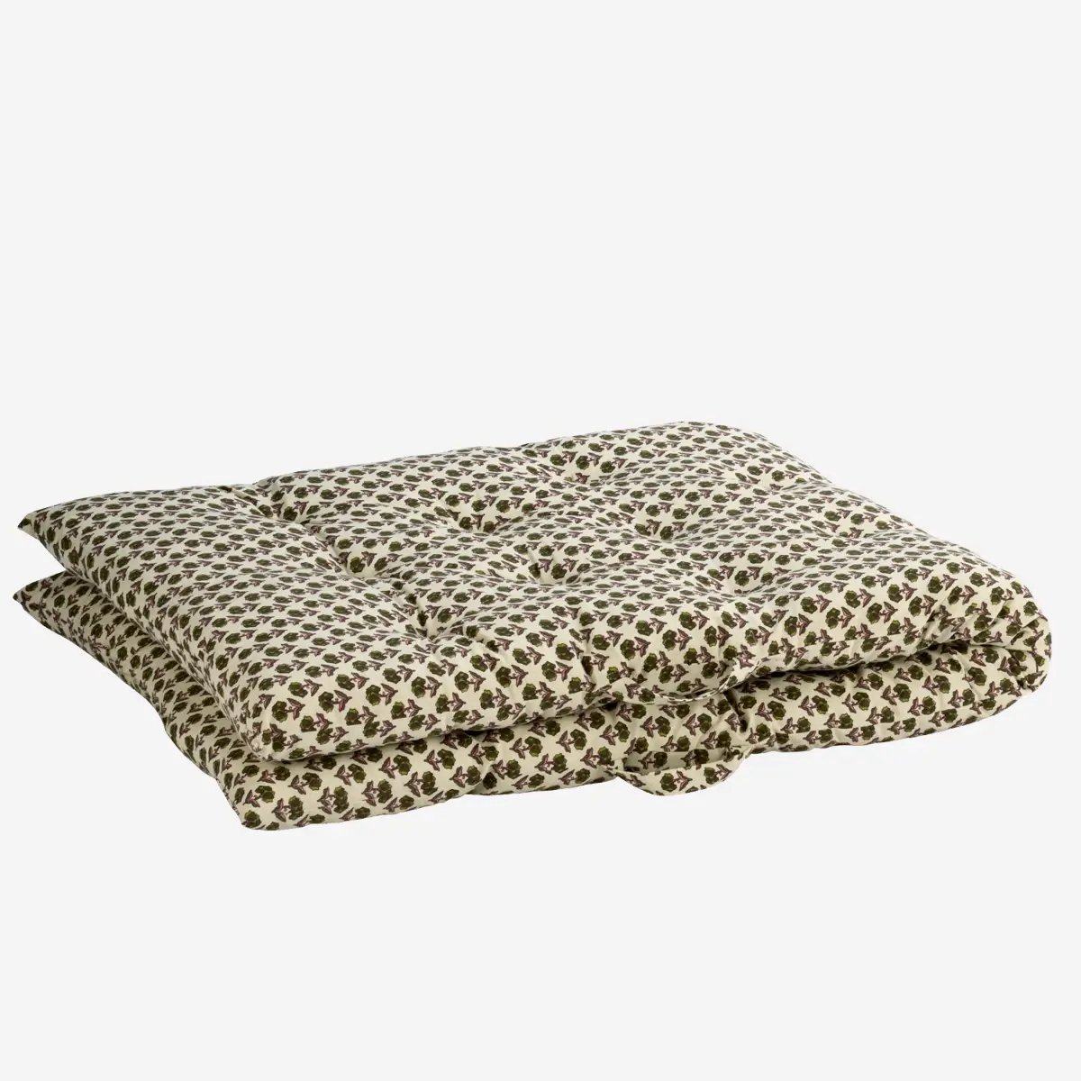 Madam Stoltz - Loungekussen 70x180 cm - Wit met bloemetjes - 100% katoen