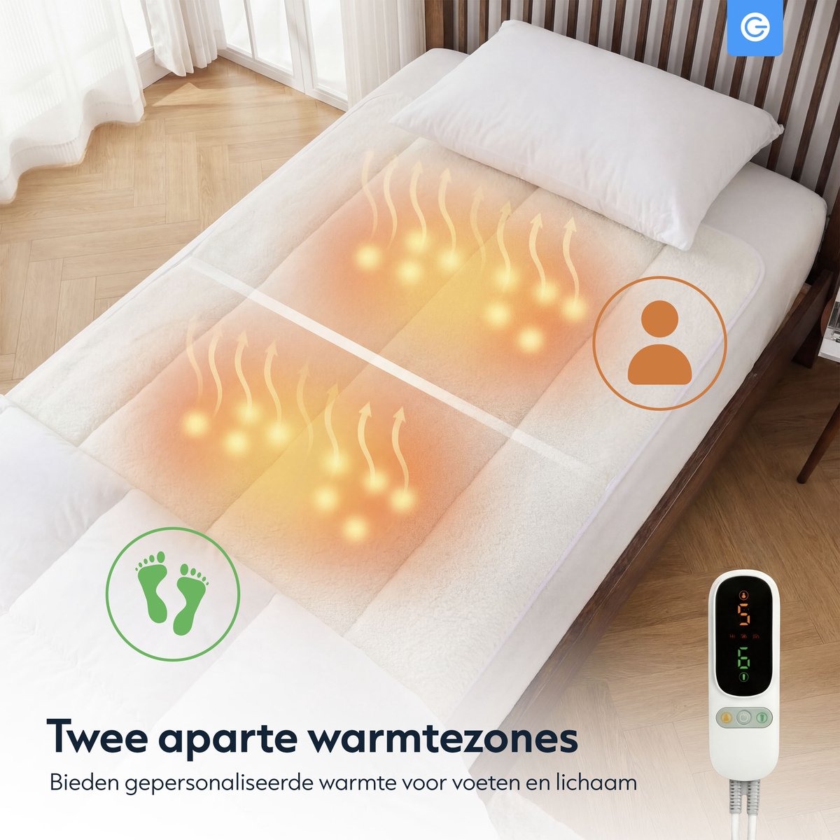 Elektrische Onderdeken 190x90 cm - 6 Warmtestanden - afbeelding 2