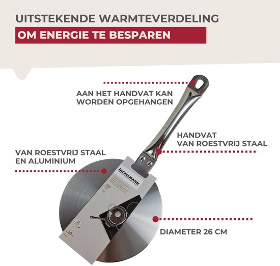 Adaptateur Fackelmann 26 cm pour plaque à induction