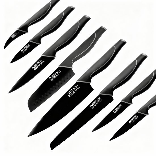 Couteau de cuisine Santoku Nirosta Black Edition 16 cm