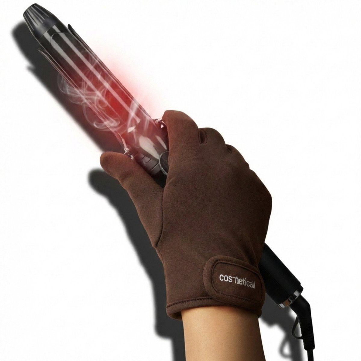 Hittebestendige Handschoen - 5 Vinger Model & Verlengde Pols - Warmte Handschoen Krultang & Stijltang - Bruin