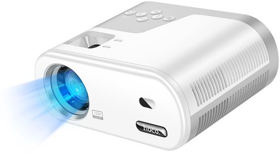 Android HD Projector 720p 200” WiFi 5GHz Bluetooth HDMI USB AV – Hoco compacte streaming projector wit