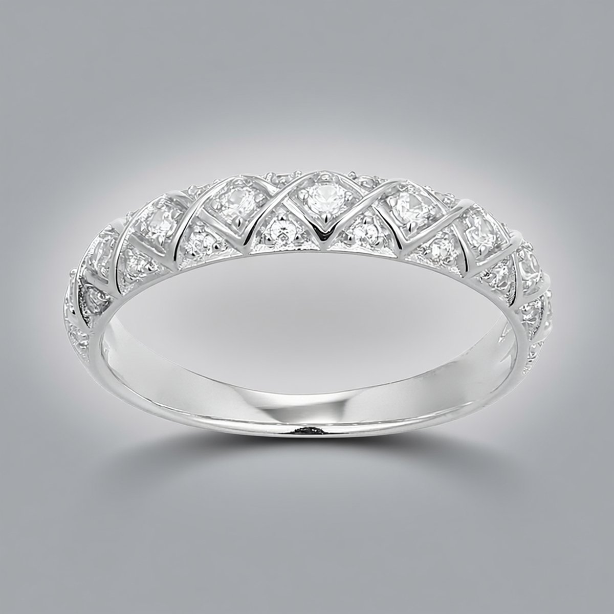 Cavill - Zilveren ring - 925 Sterling zilver - 29 Nigeriaanse natuurlijke zirkonen 0,267 ct - Elegante damesring met pavé en prong zetting