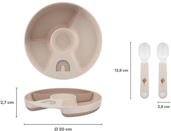 Mepal Oefenset Mio - Vakjesbord met oefenlepels - Forest Friends — afbeelding 2
