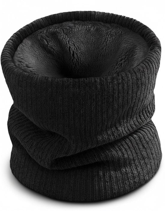 Nekwarmer Fleece Heren & Dames - Geschikt voor Wintersport, Wandelen & Fietsen - Colsjaal - Halswarmer - Sjaal - Zwart