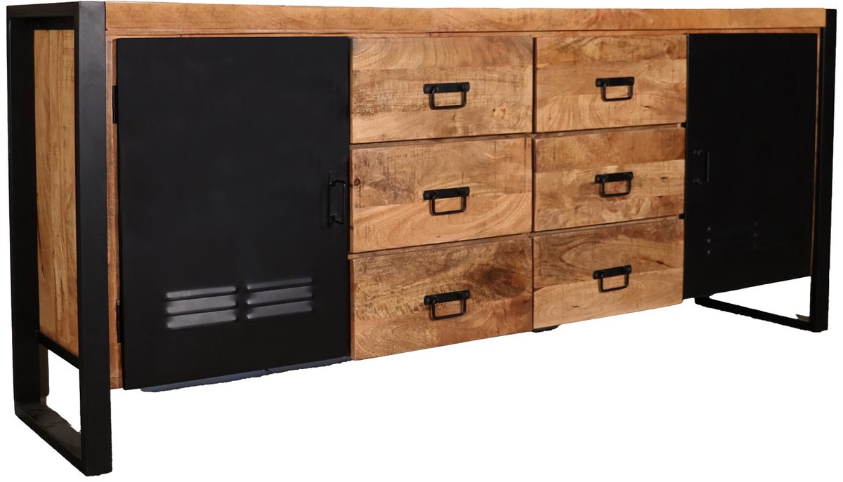 Lizzely Garden & Living Dressoir mangohout 180cm bruin Jazzy duurzaam mango kast