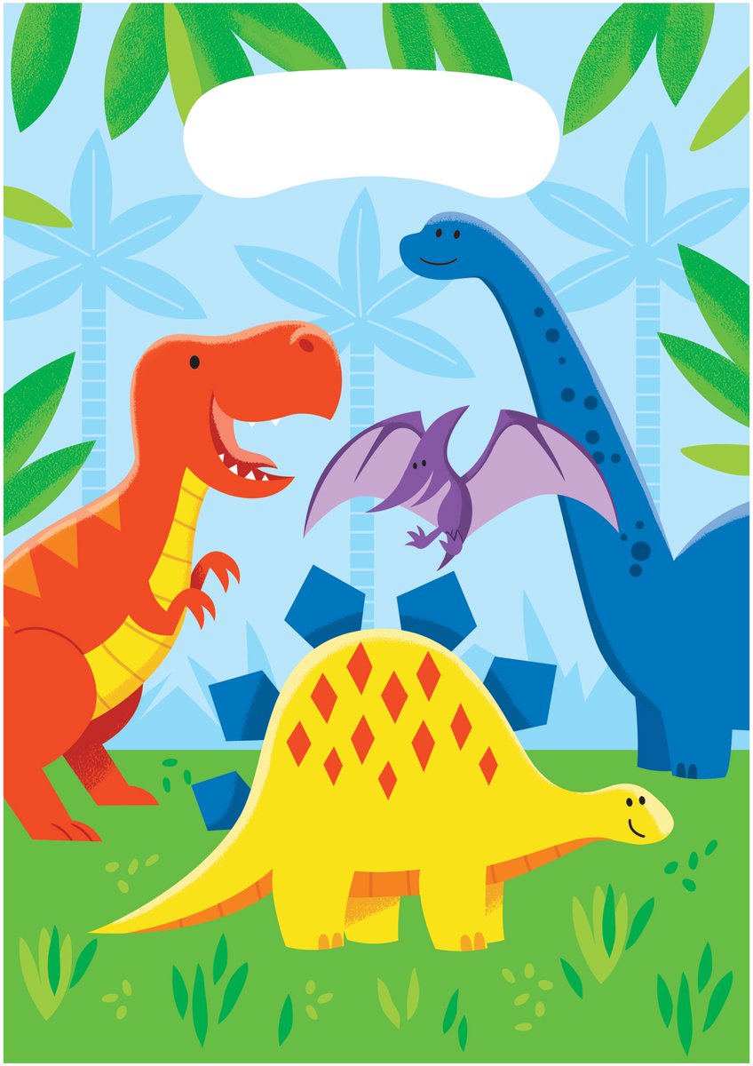 CREATIVE PARTY - 8 kleine dinosaurus cadeautasjes 23 x 16 cm voor verjaardag