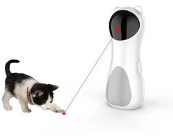 Automatisch rood laser kattenspeeltje - Interactief speeltje voor binnenkatten, 3 bewegingsmodi, 5-hoekig verstelbaar roterend laser speeltje voor huisdieren