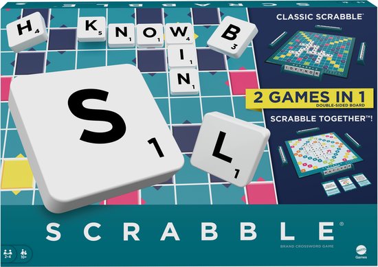 Mattel Scrabble klassiek bordspel - woordspel voor gezinnen.