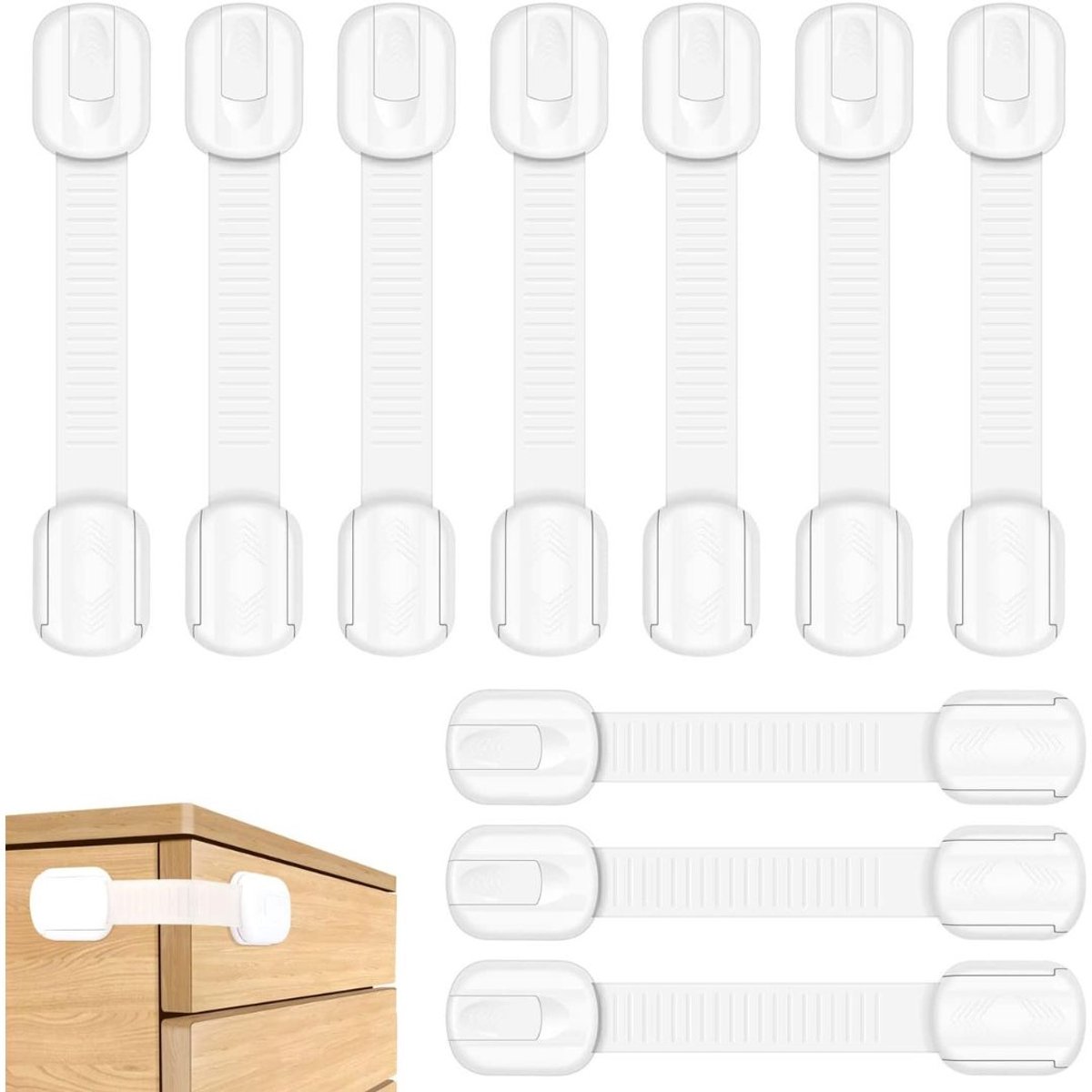 Octav8® KInderslot Kastjes - Baby Veiligheid - Kastbeveiliging voor Kinderen - 10 Stuks - 3M
