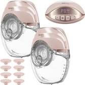 Lionelo Fidi Free Slim Duo Dubbele Borstkolf Hands-Free – Set van 2 – Zeer Stil ≤40 dB – Driefasig Systeem met 8 Niveaus – Licht 214 g – 2×150 ml Tritan Reservoir – 8 Flenzen (17–24 mm)