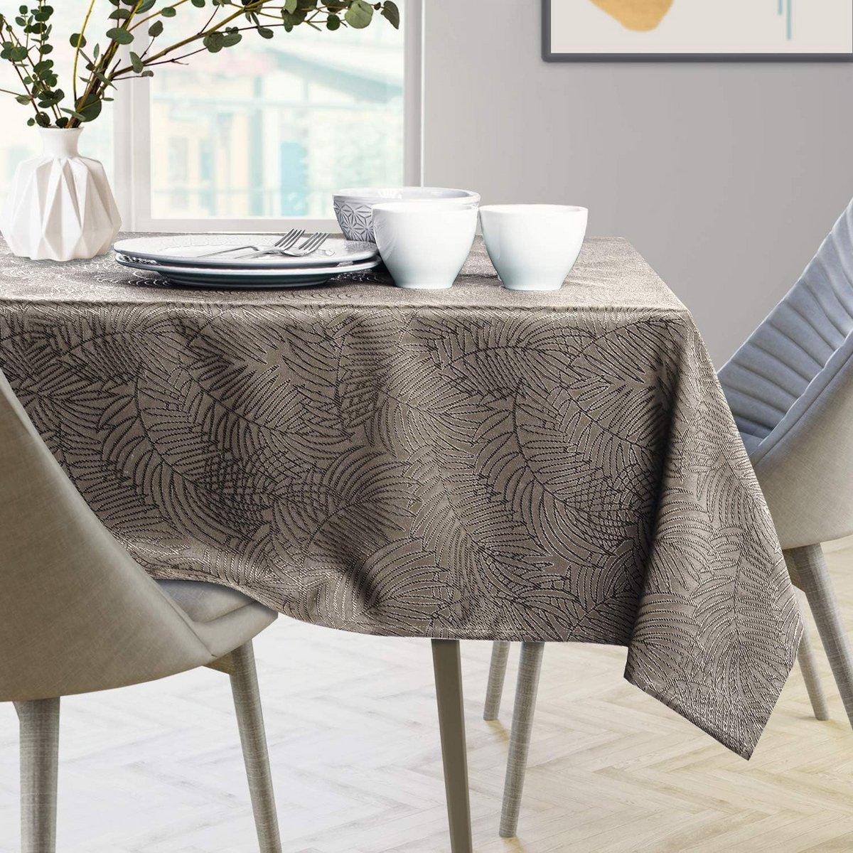 Waterafstotend Tafelkleed met Lotus Effect - Linnenlook Cappuccino