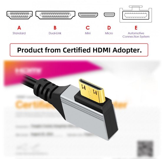 cablecc Ultradünnes HDTV HDMI 2.1 Stecker auf Stecker, 8K 4K, hyper super flexibel, schlankes Kabel, 90 Grad links gewinkelt, Typ-A für Computer, HDTV, 50 cm