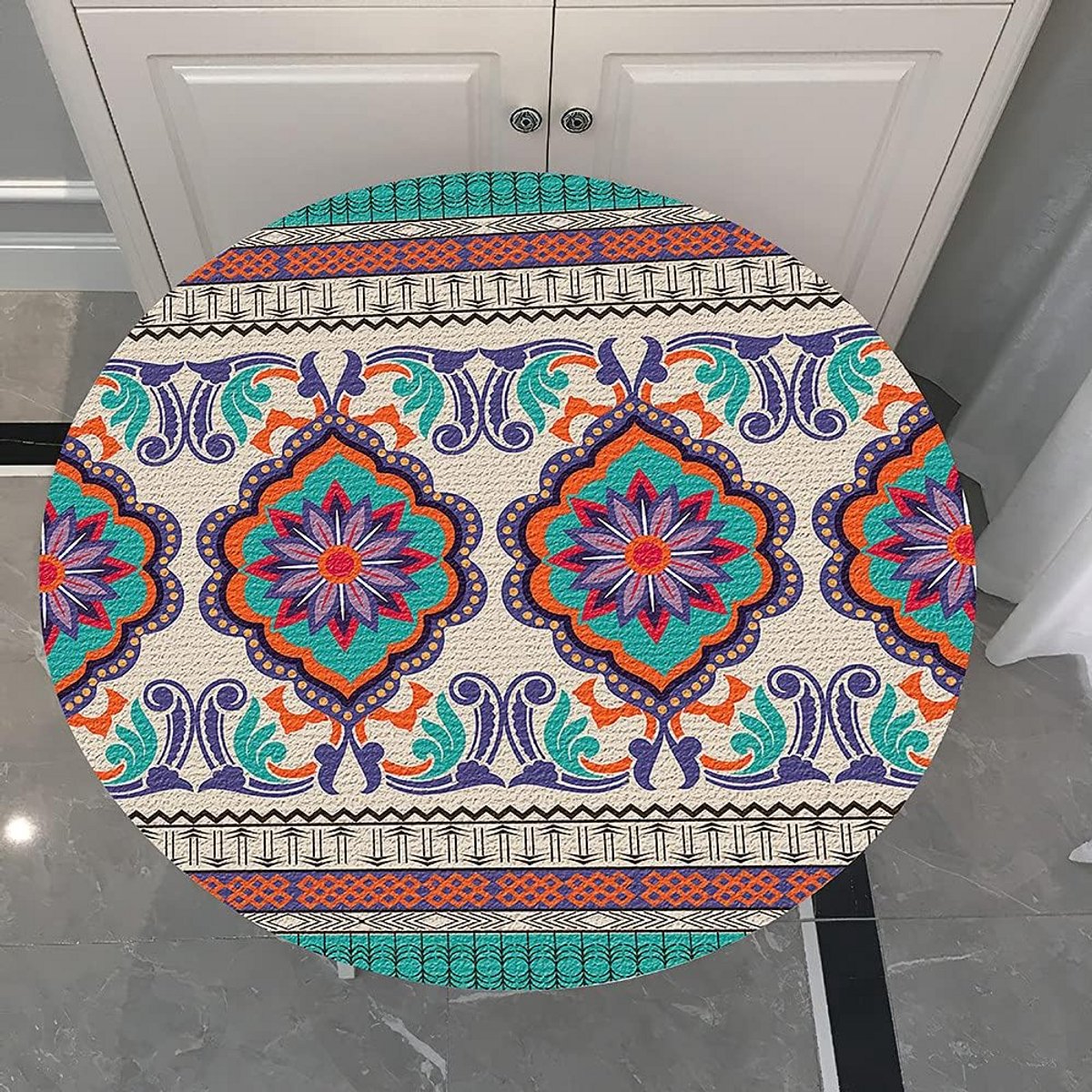 Rond Tafelkleed met Elastische Rand Ronde Tafel - Waterdicht & Vlekbestendig