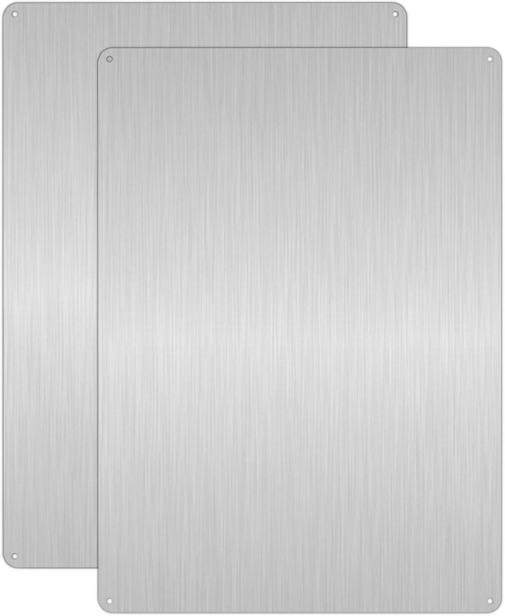 Set van 2 Onbedrukte Aluminium Platen voor Labels en Markeringen 25x35 cm