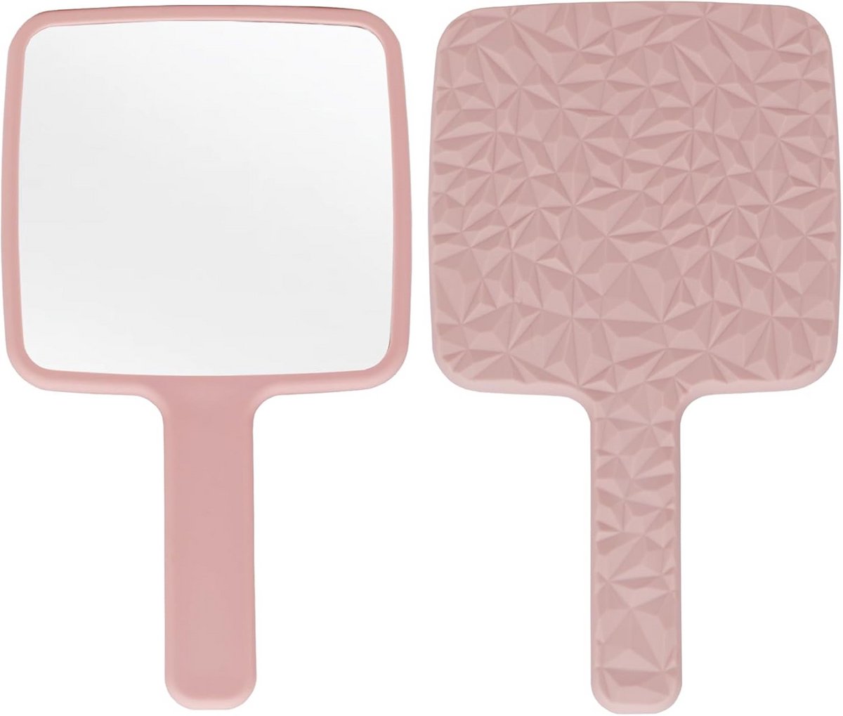 Vierkante Handspiegel voor Make-up en Reizen met Diamantpatroon