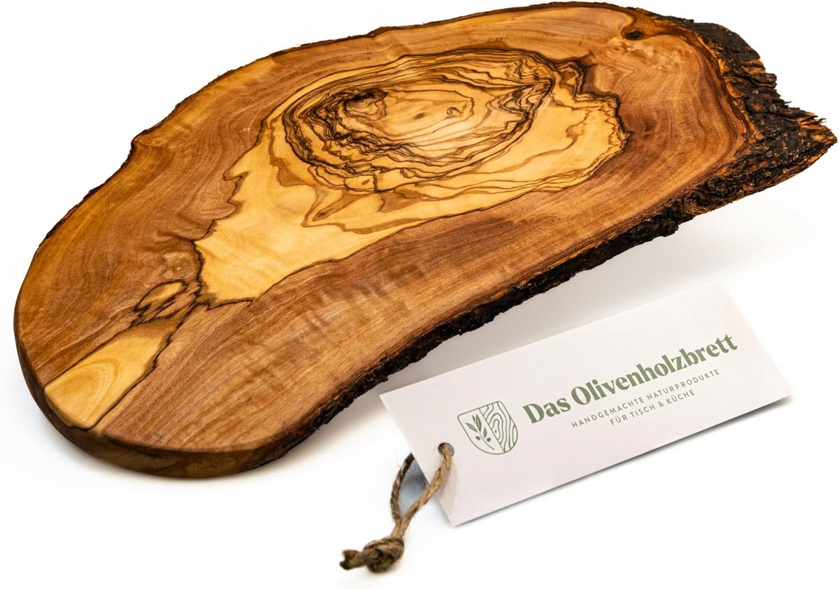 Rustieke Houten Snijplank van Olijfhout met Natuurlijke Rand, 40 cm