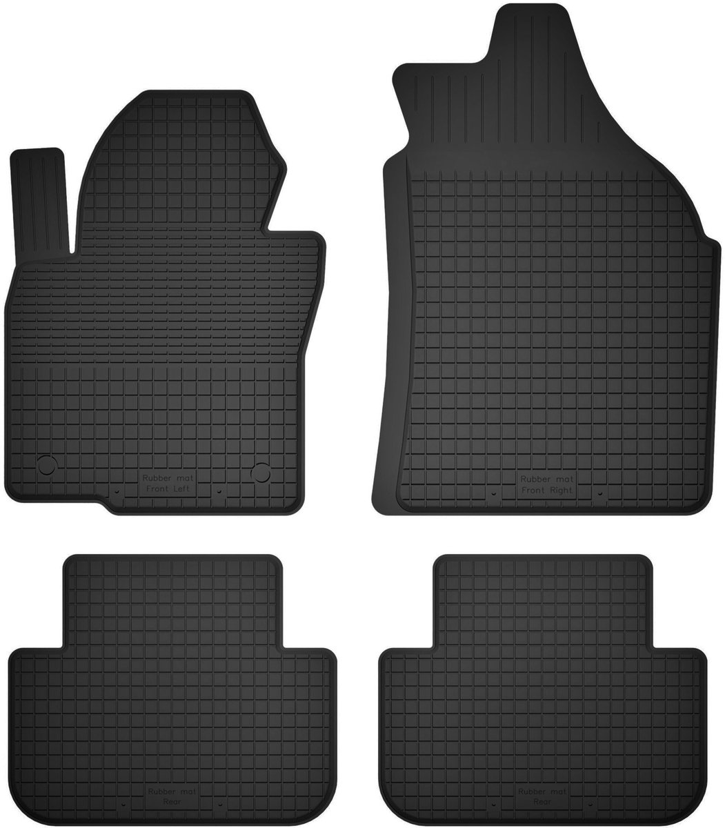 Wielganizator BasicProtect Serie - Rubber Auto Vloermatten - 1,5 cm Rand - Set van 4