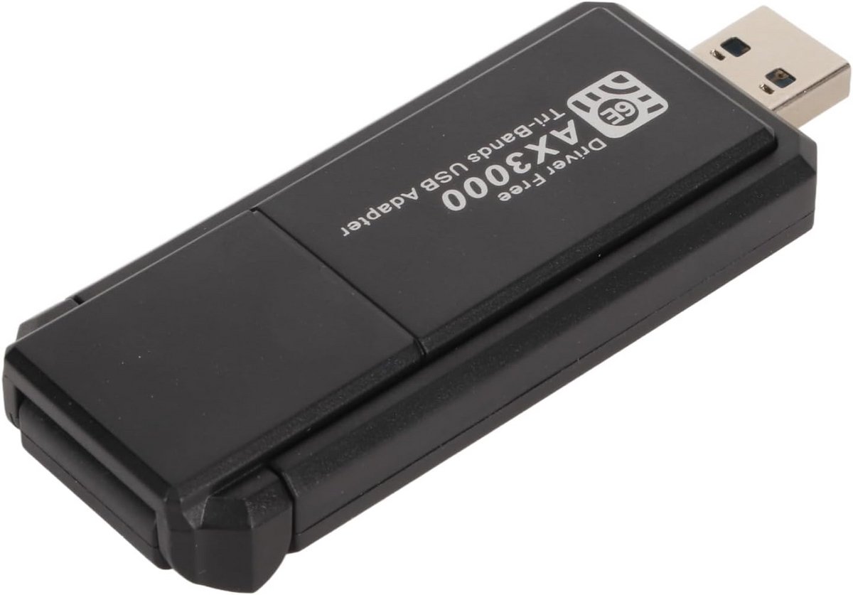 USB WiFi 6E Adapter voor Desktop PC - 3000Mbps Tri-Band Dongle voor Snelle Draadloze Verbinding