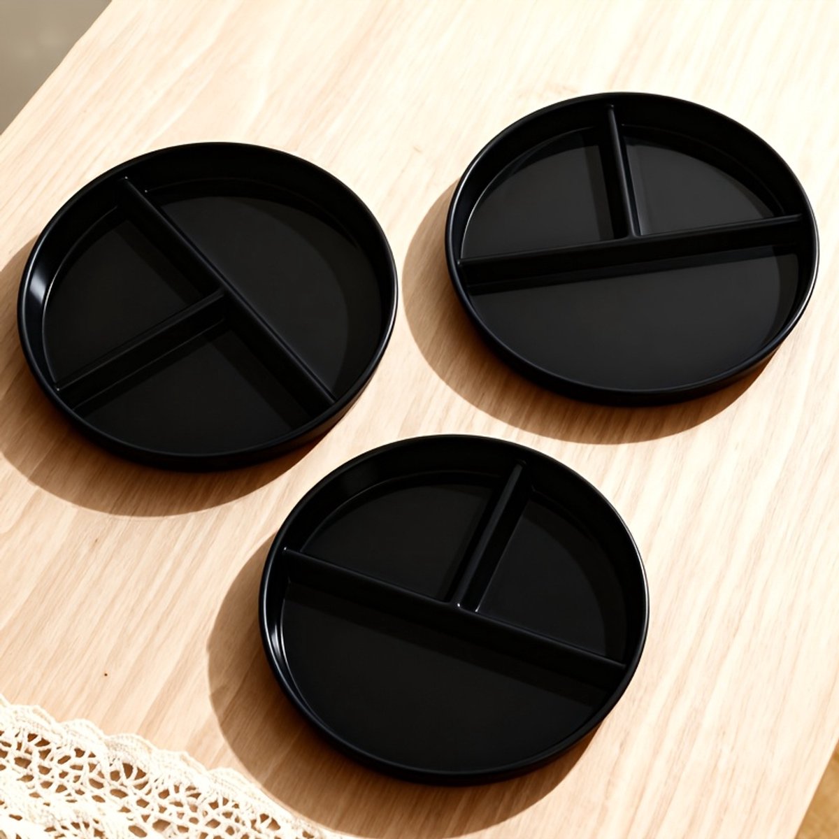 Livé® Borden Set – 3 Ronde Borden met Compartimenten - Magnetron & Vaatwasser Bestendig