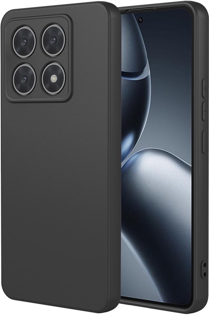 Hoesje geschikt voor Xiaomi 14T Pro - Phonesta Soft Silk Silicone Back Cover - Zwart