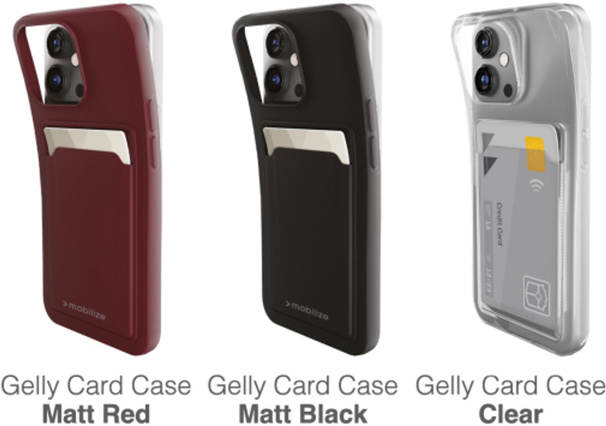 Mobilize Rubber Gelly Card Telefoonhoesje geschikt voor Samsung Galaxy A32 5G Hoesje Flexibel TPU Backcover met Pasjeshouder - Matt Black