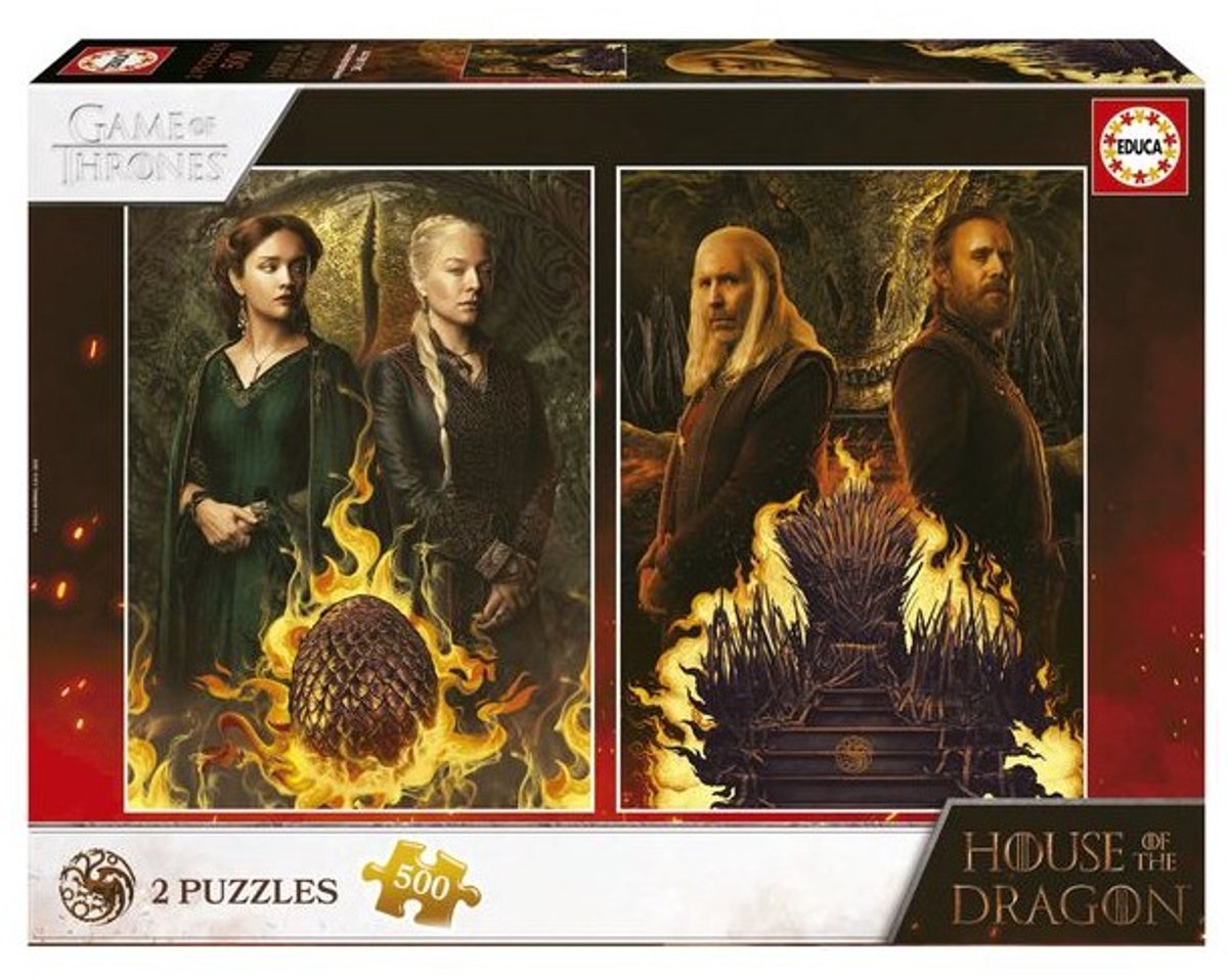 EUDCA - puzzel - 2 x 500 stuks - Huis van de Draak de Educa, édition Multicolore – boîte