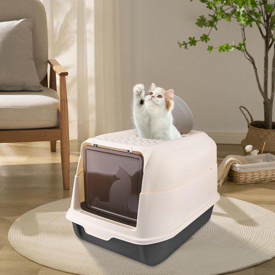 Kleine Kattenbak Voor Cavia En Hamster – Plastic Dienblad Met Afneembaar Gaas En Schepje (Wit)