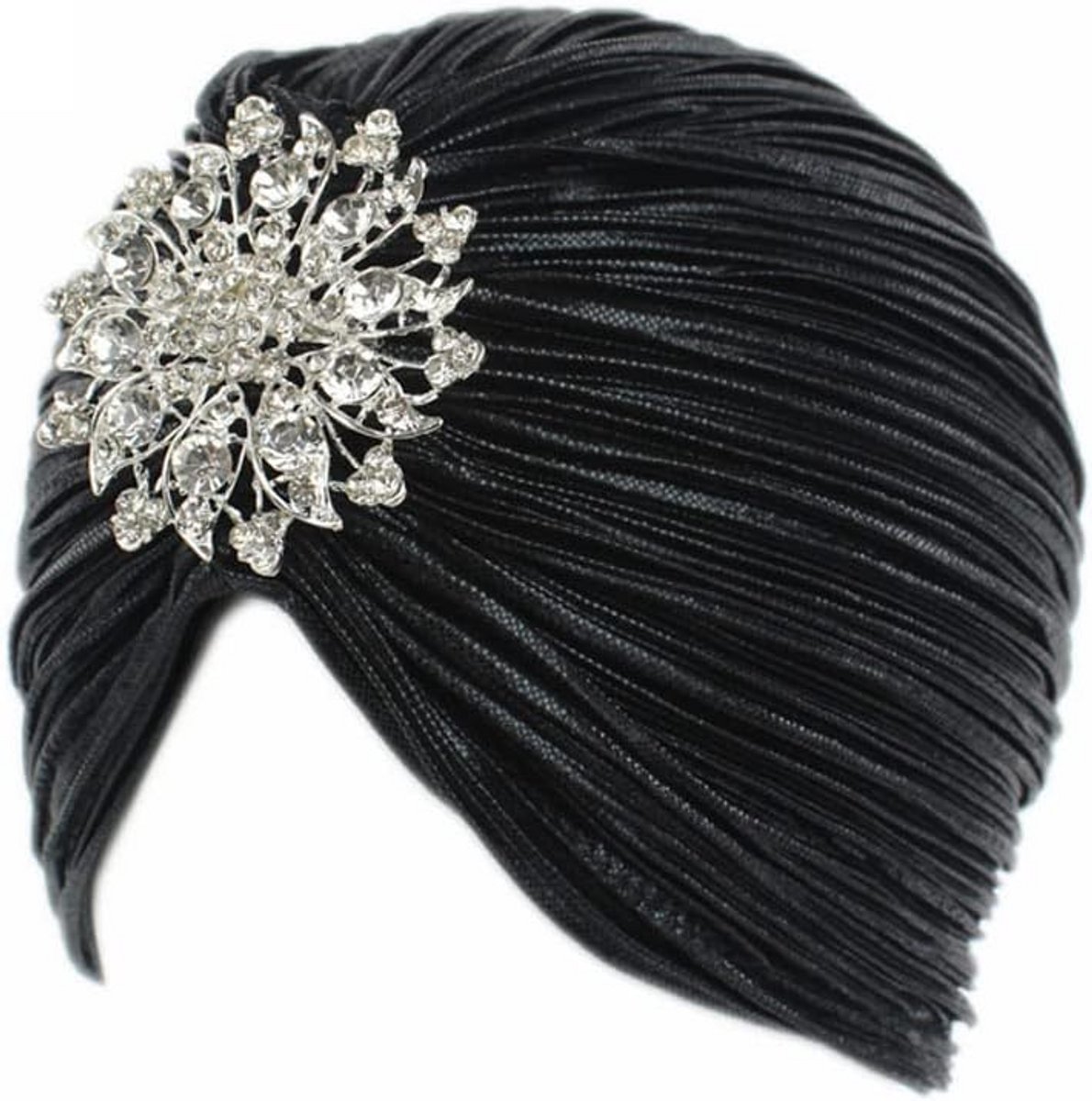 Vintage Turban met Strass Bloem voor Feest en Dagelijks Gebruik