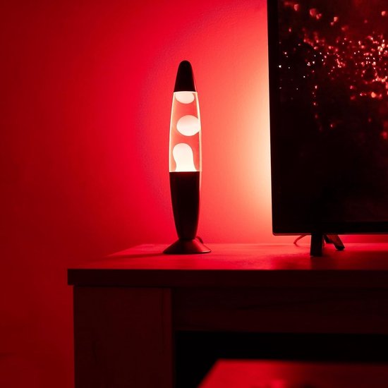 SNJY® Lavalamp - Sfeervolle Nachtlamp - Rustgevende Lamp - 220 V - Rood/Zwart — afbeelding 2