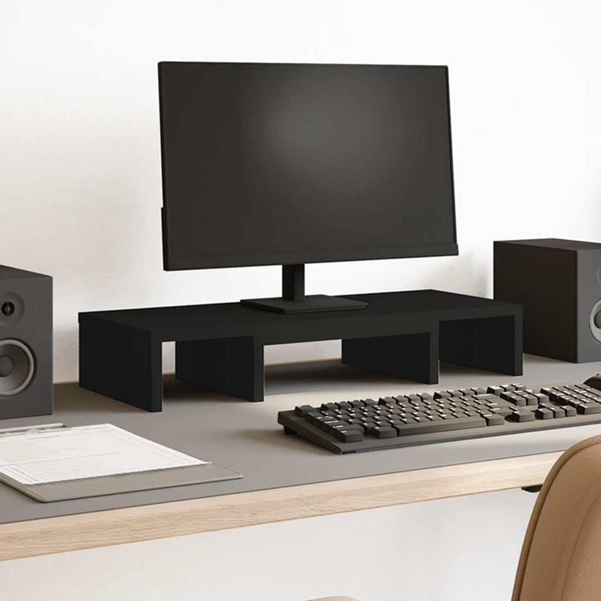 Verstelbare Monitorstandaard en Bureau Organizer - Houten Riser voor Beter Zicht