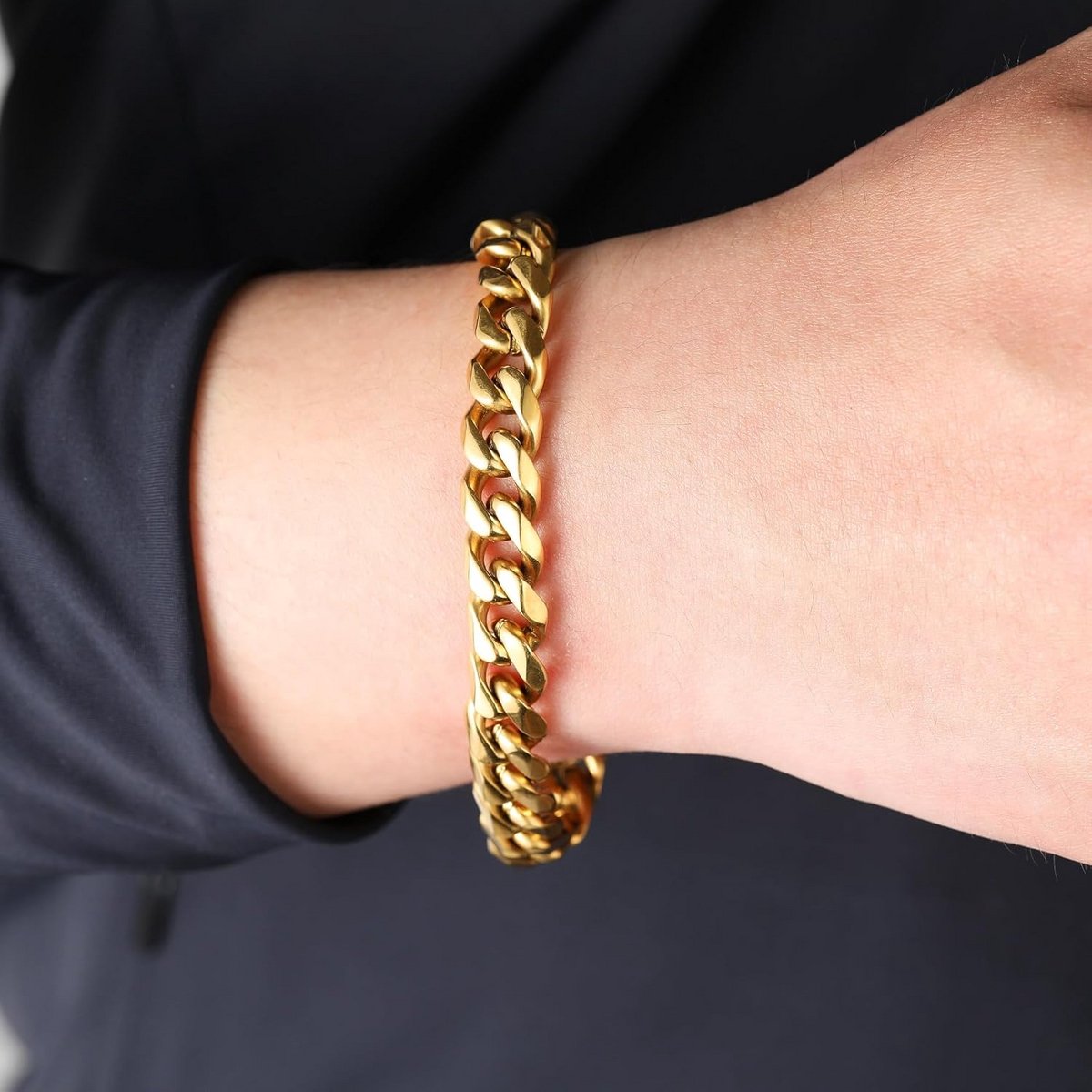 Heren Armband Roestvrij Staal Pantser Schakelmodel Zilver Goud Zwart