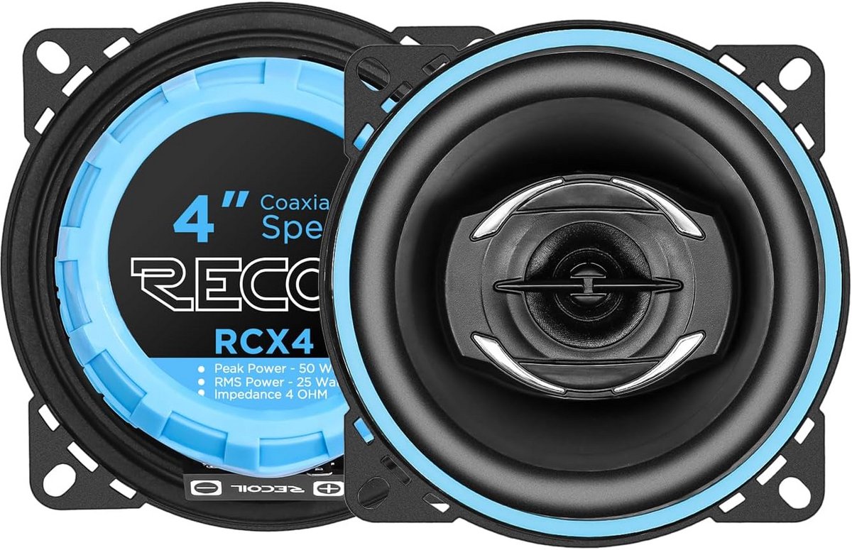 Coaxiale Autoluidsprekers 100mm (4 Inch) - 90W Piek / 45W RMS - Polypropyleen Conus