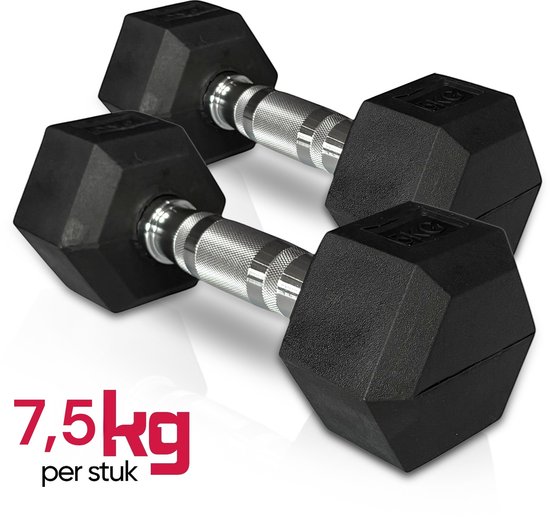 Padisport - Dumbell 7,5 kg - Hex Dumbells 7,5 Kg - Hexagon Dumbells - Fitness Gewicht 7,5 Kg - Hexa Dumbell 7,5 Kg - Dumbbells