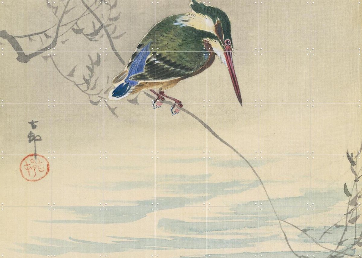 IXXI IJsvogel, Ohara Koson & Rijksmuseum - 140 x 100 cm - Gratis ophangtool - Grote wanddecoratie en posters - Illustraties, Klassiek, Ukiyo-e