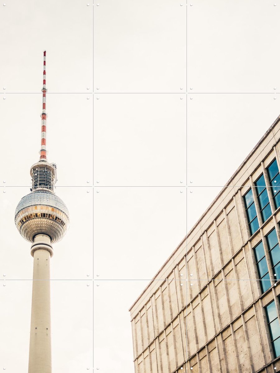 IXXI Fernsehturm Berlin, Pati Photography - 60 x 80 cm - Gratis ophangtool - Grote wanddecoratie en posters - Fotografie, Woonkamer, Mancave, Skyline