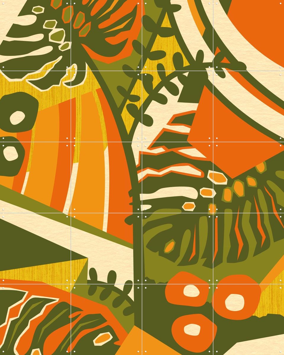 IXXI Monstera, Megan Gallagher - 80 x 100 cm - Gratis ophangtool - Grote wanddecoratie en posters - Geometrische Kunst, Illustraties, Digitale Kunst