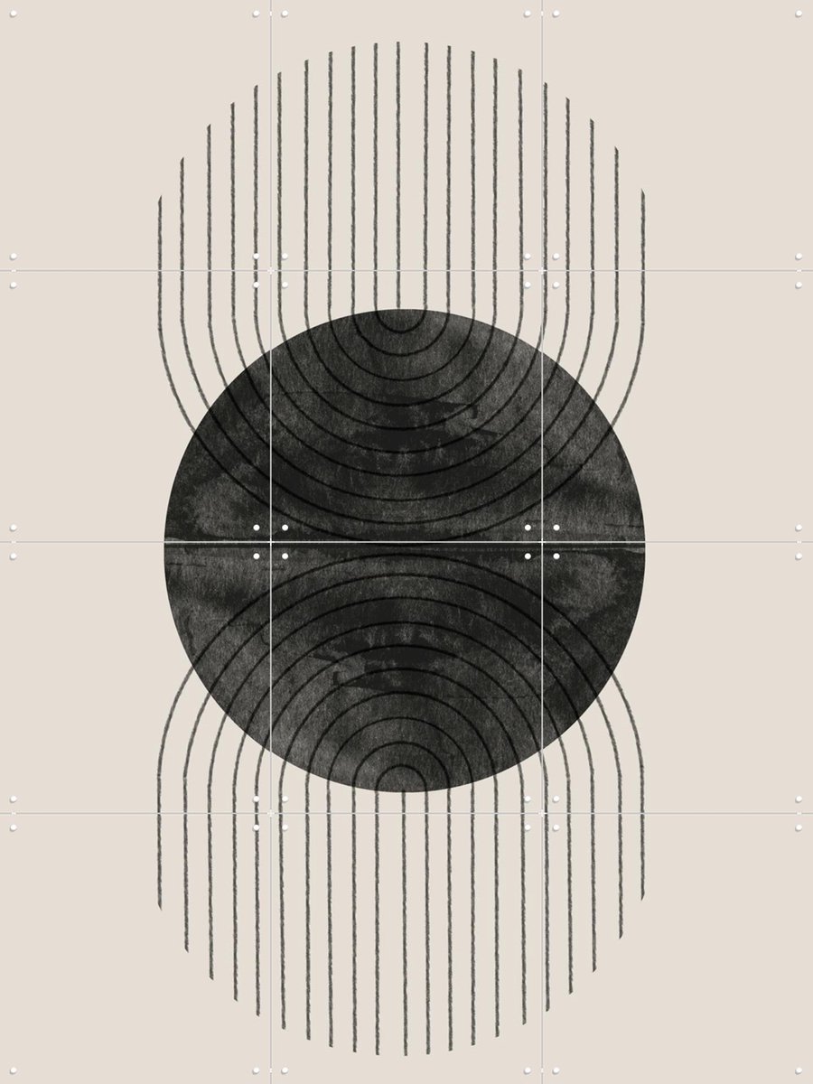 IXXI Perfect Point Black, The Miuus Studio & Various - 60 x 80 cm - Gratis ophangtool - Grote wanddecoratie en posters - Illustraties, Klassiek, Line