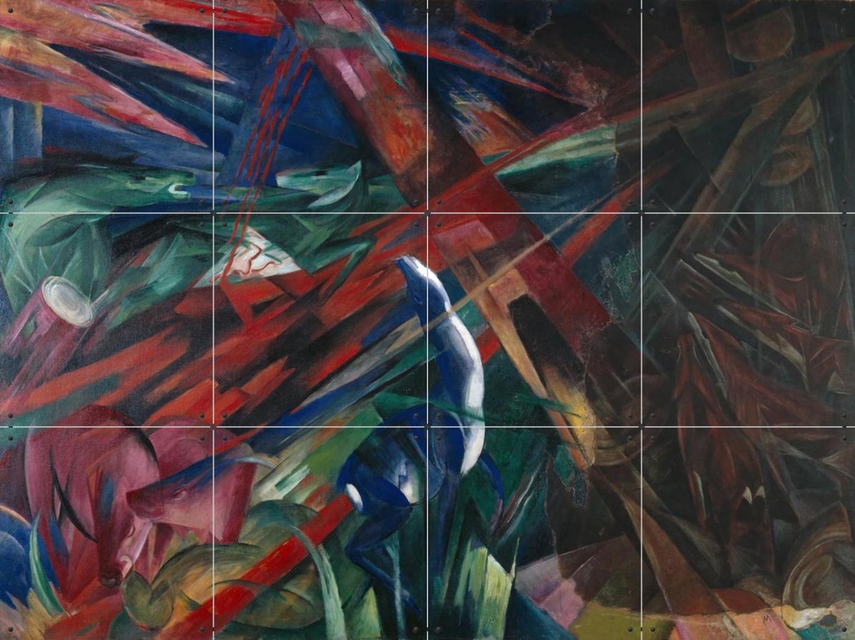 IXXI Animal Destinies 1913, Franz Marc & Bridgeman Images - 80 x 60 cm - Gratis ophangtool - Grote wanddecoratie en posters - Olieverf, Klassiek