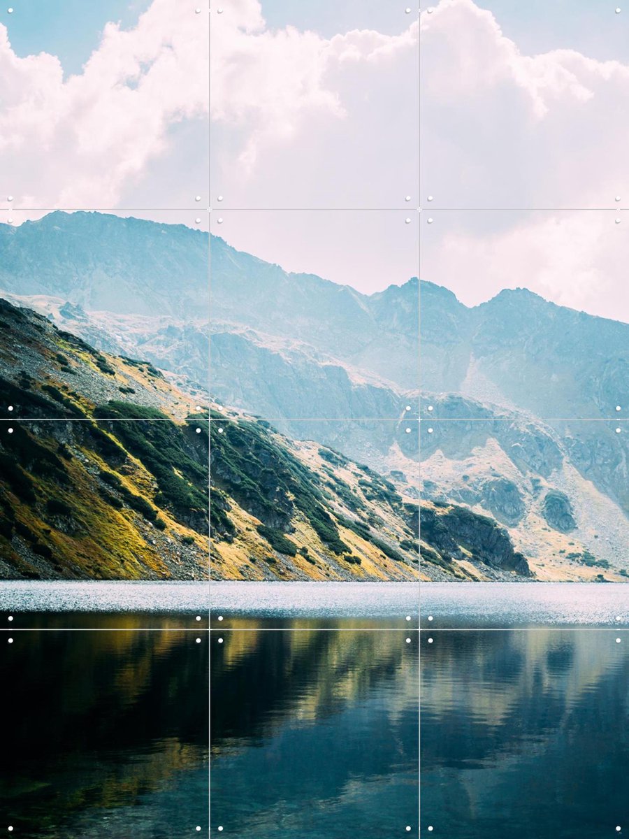 IXXI Autumn Mountain Lake, Pati Photography - 60 x 80 cm - Gratis ophangtool - Grote wanddecoratie en posters - Naturalisme, Fotografie, Kleurrijk