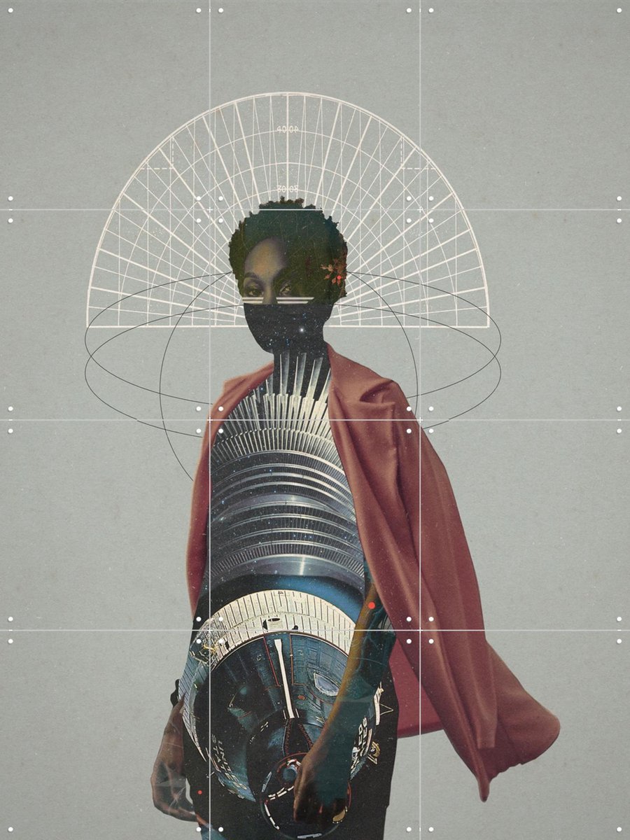 IXXI Warrior, Frank Moth - 60 x 80 cm - Gratis ophangtool - Grote wanddecoratie en posters - Digitale Kunst, Collage, Geometrische Kunst, Grafisch