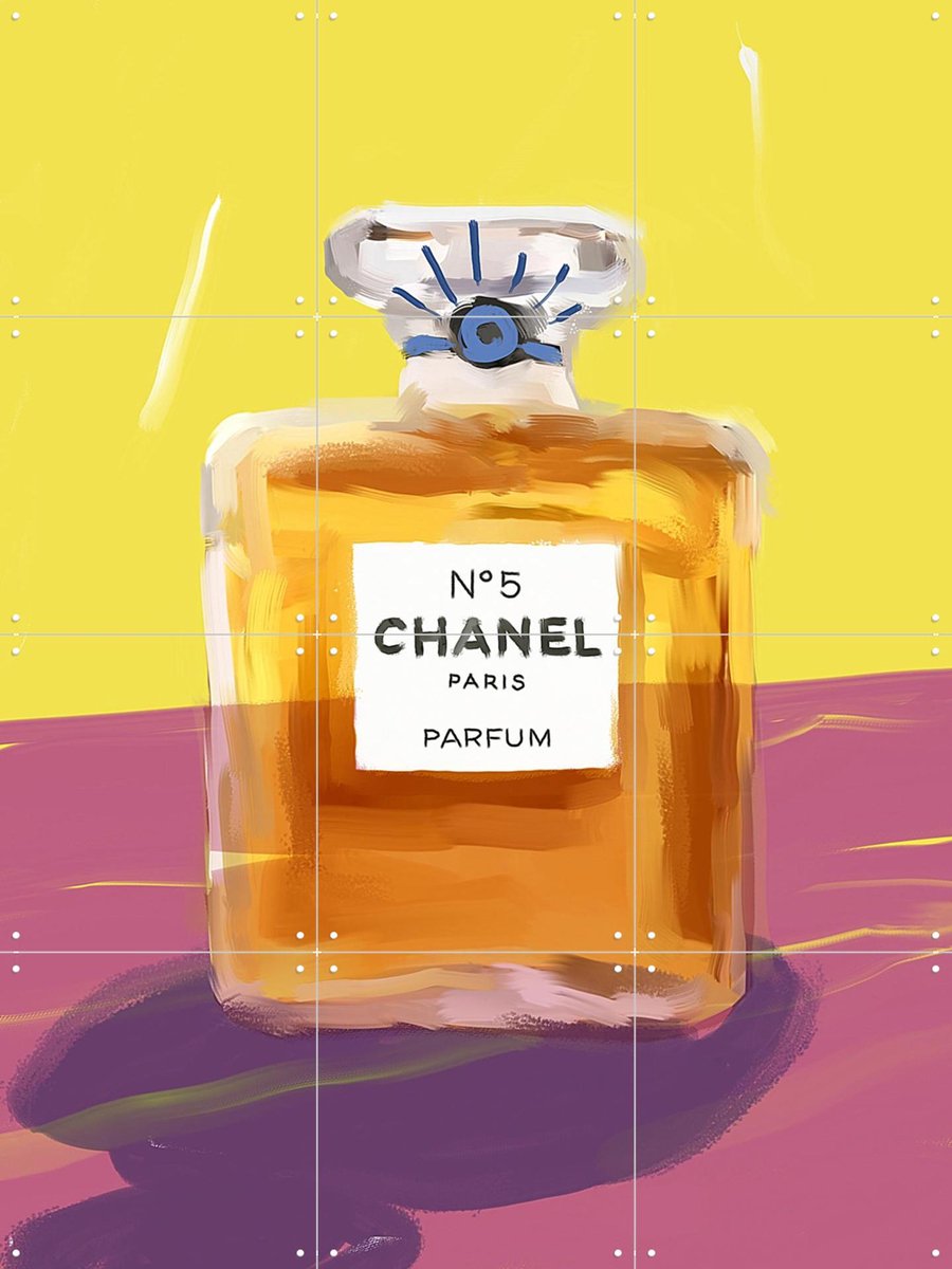 IXXI Chanel no5, Pop-art by Tadej - 60 x 80 cm - Gratis ophangtool - Grote wanddecoratie en posters - Speels, Kleurrijk, Illustraties, Pop art
