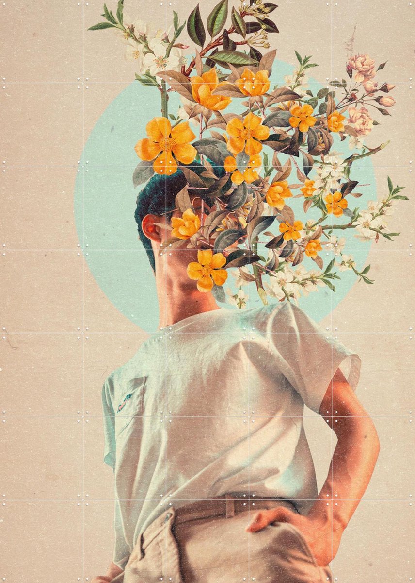 IXXI Because You were around, Frank Moth - 100 x 140 cm - Gratis ophangtool - Grote wanddecoratie en posters - Surrealisme, Digitale Kunst, Vintage